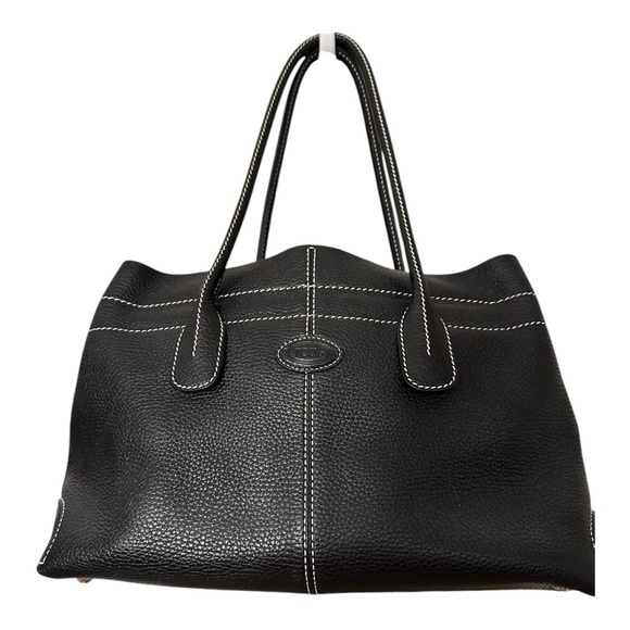 TOD'S BLACK LEATHER ICONIC PRINCESS DIANA SHOULDER BAG LIKE NEW ~EUC - Picture 8 of 17